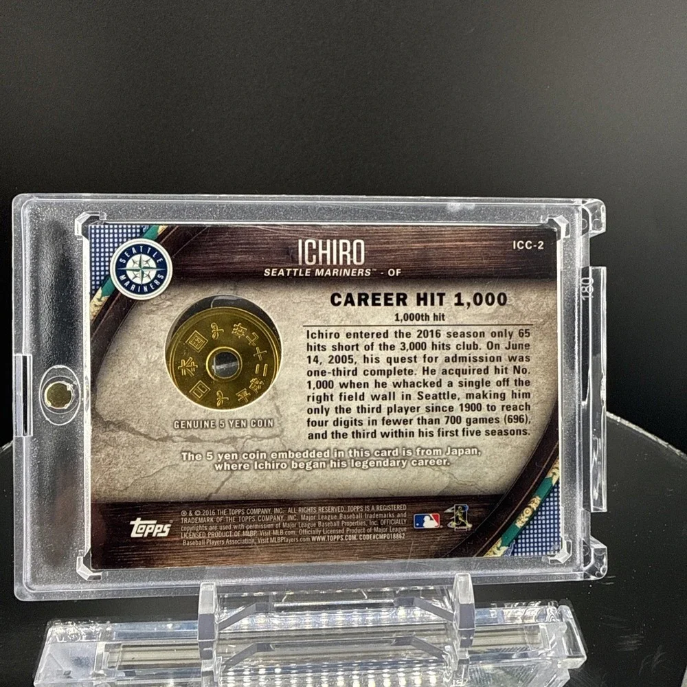 2016 Topps Coin Relic  #ICC 2 Ichiro Suzuki  1000 Career Hits  MARINERS